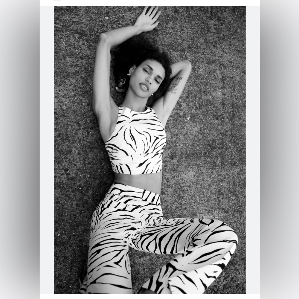 Zara Zebra Print Set Crop Top and Trouser